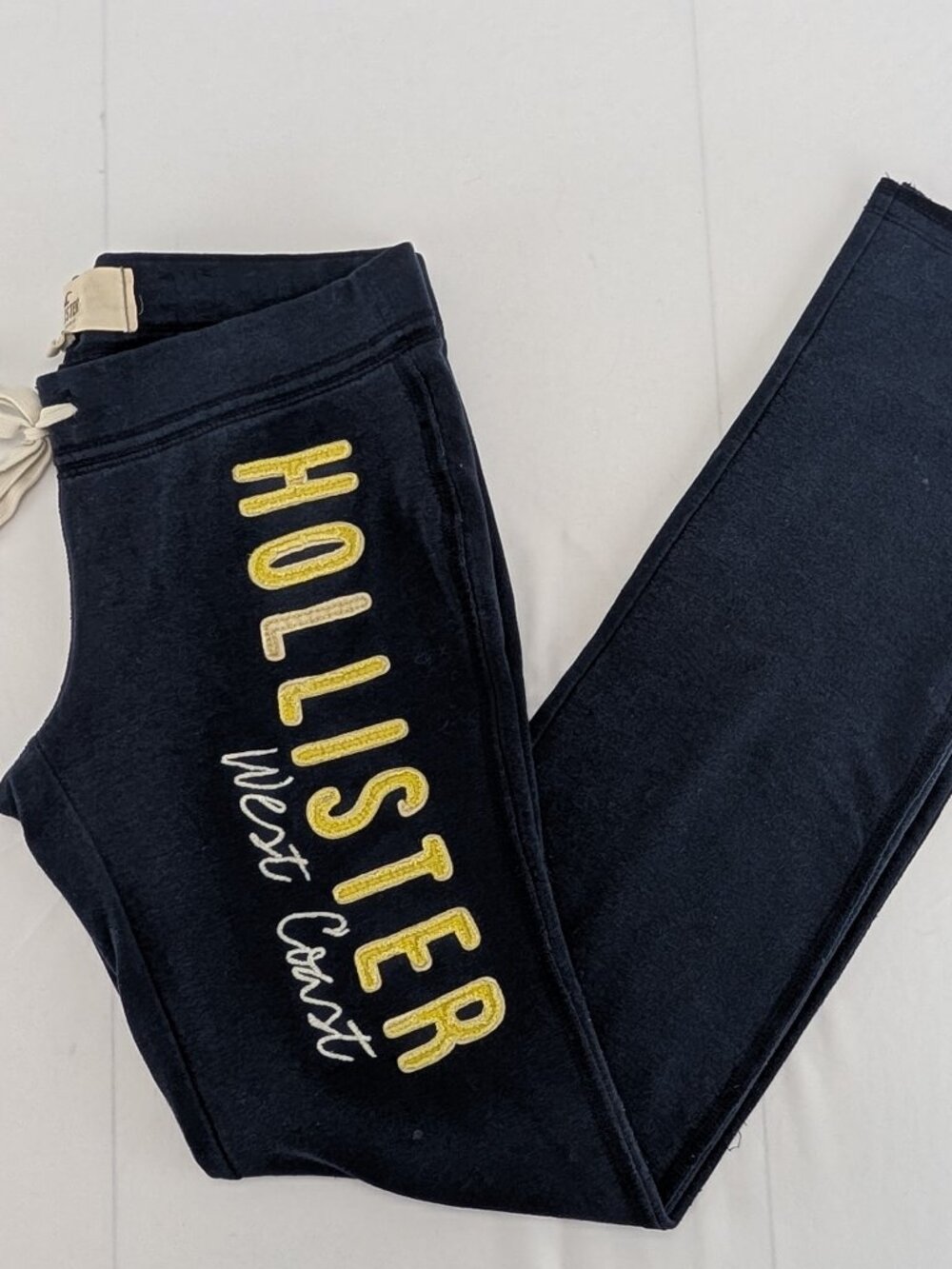 Vintage Hollister West Coast Yoga Pants Size Small Drawstring Dark Blue Y2K
